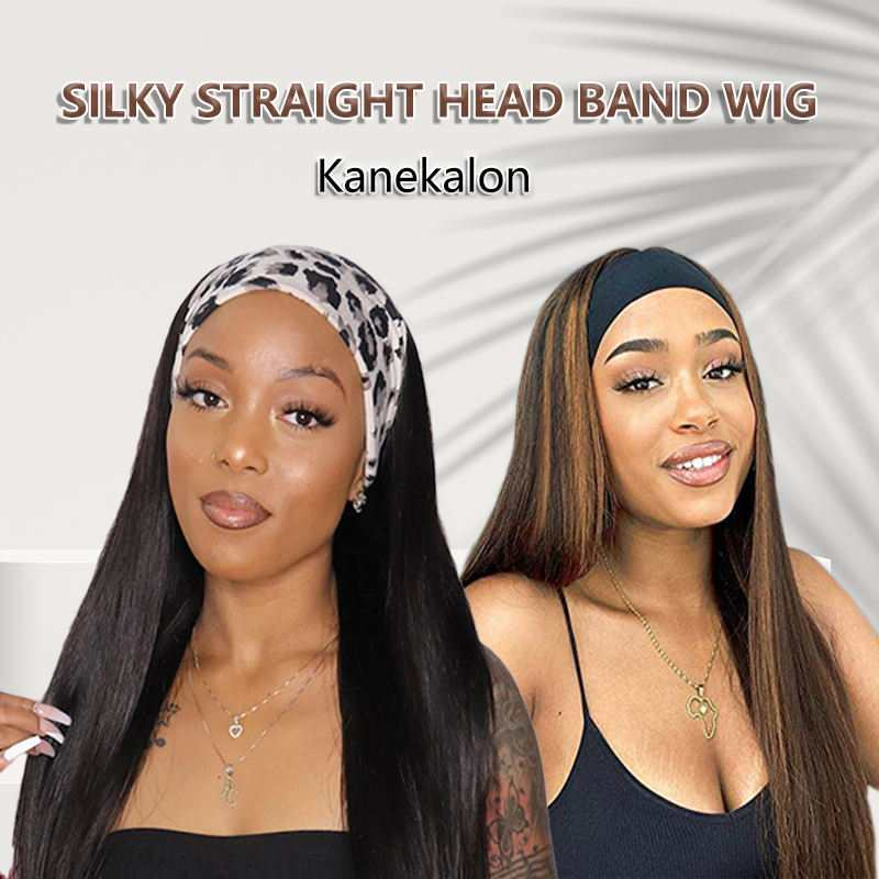 Afro Bone Straight Head Band Wigs