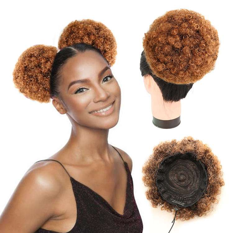 Afro Puff Hair Bun Drawstring Ponytail Extensions