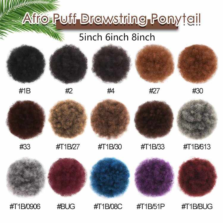Afro Puff Hair Bun Drawstring Ponytail wig
