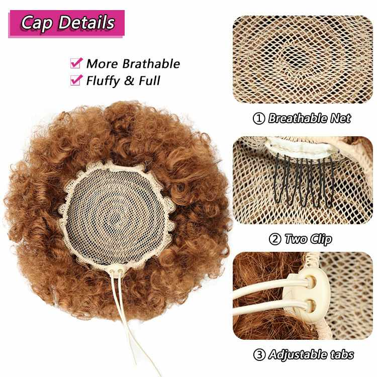 Cheap Short Synthetic Chignon Afro Puff Hair