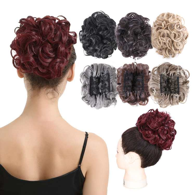 Curly Messy Bun Hair Piece for Black Women