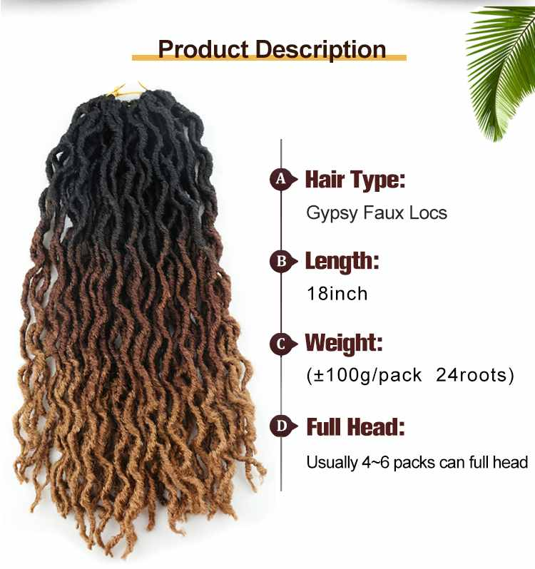 Ombre Dread Faux Locs Wavy Goddess