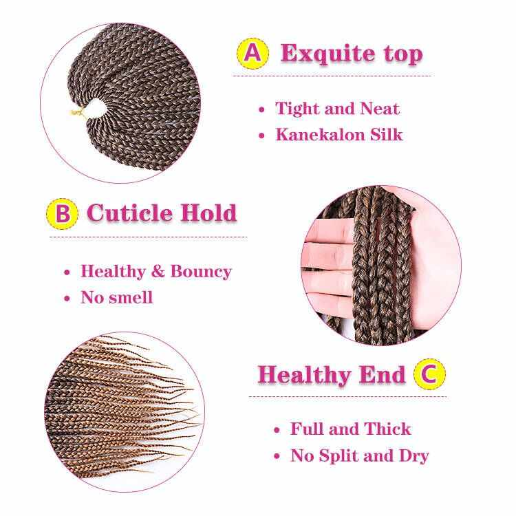 Pre Looped Pre Made Synthetic Box Braids