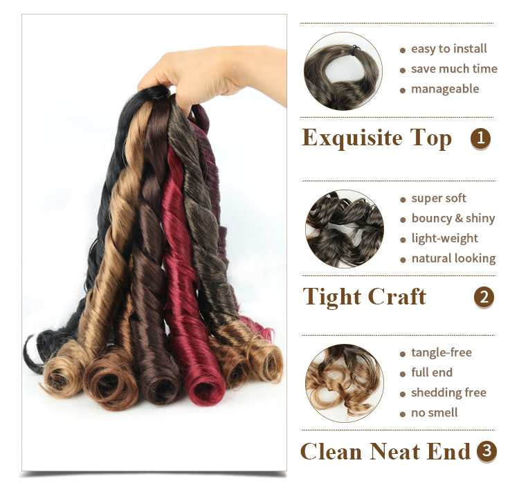 Spiral French Curl Loose Wave Braid Hair