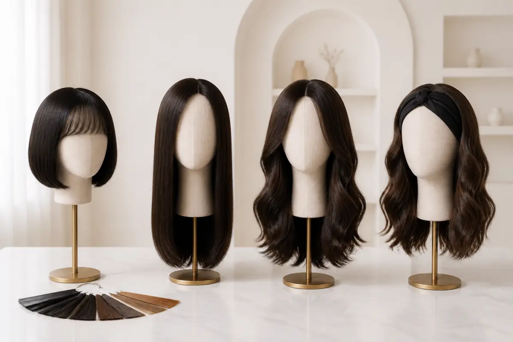 Wholesale synthetic wig samples for product range planning