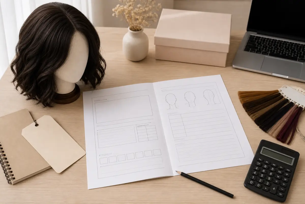 Wholesale wig RFQ planning with product samples and packaging